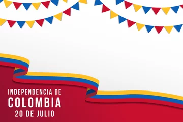 Foto op Canvas 20 de julio colombia independence day background illustration with copyspace © Slow Area