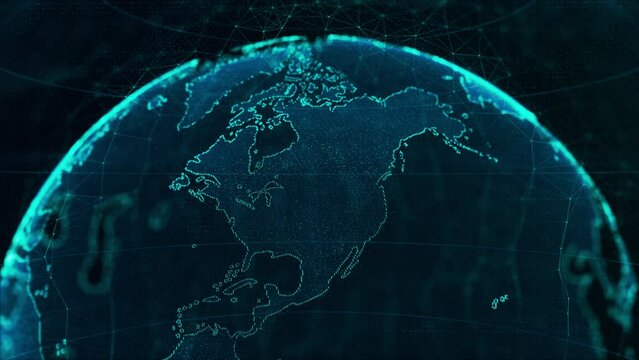 Communication technology global world network. Futuristic Earth Global communication concept.
