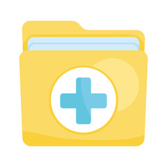 folder with medical cross