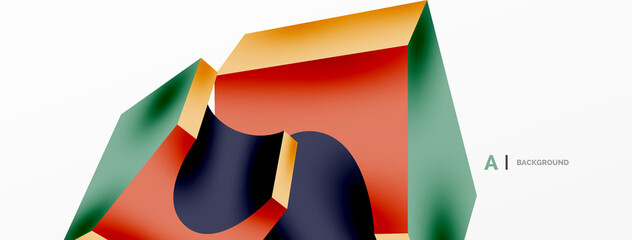 Abstract background - 3d abstract shape. Wallpaper for concept of AI technology, blockchain, communication, 5G, science, business