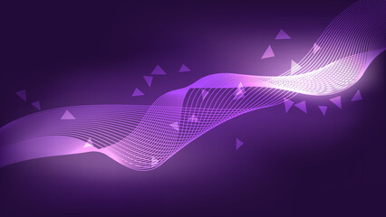 abstract smooth curve line on purple gradient lighting color background for website banner and poster or decorative presentation and modern graphic design