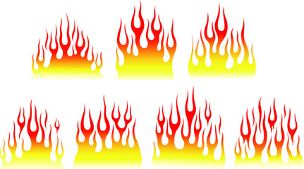 Fire flames isolated on white background. Tribal tattoo design. © ARTSTOK