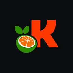 Obraz premium Alphabet Orange K Logo