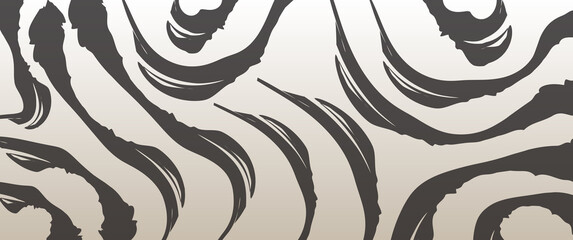 Zebrato, black and white elegant background. Banners with abstract, brushstroke shapes.