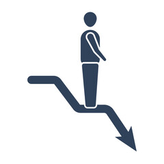 Bankrupt, business, loss icon