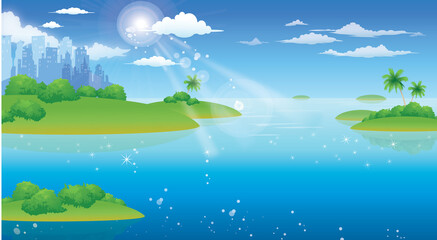 Plakat landscape with lake