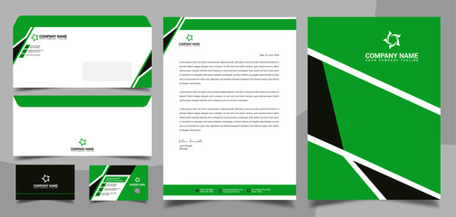 Corporate brand identity, stationary, letterhead, business card, envelope, cover design template