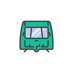 Camper trailer filled outline icon