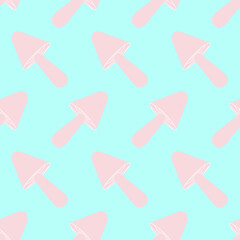 Mushrooms seamless pattern. Colorful mushrooms on blue color background. Flat icon mushroom. Trendy design for print on fabric, wrapping paper, packing, wallpaper. Vector illustration in flat style