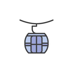 Cable car filled outline icon