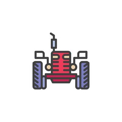Tractor front filled outline icon