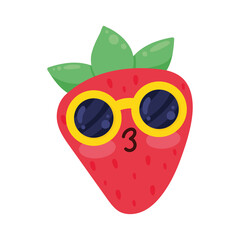 strawberry fruit kawaii style