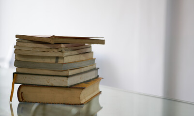stack of old books