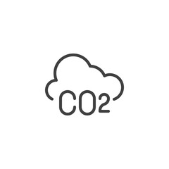 co2 cloud line icon