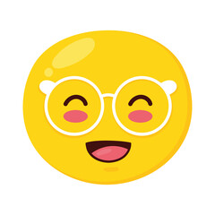 emoji with glasses kawaii