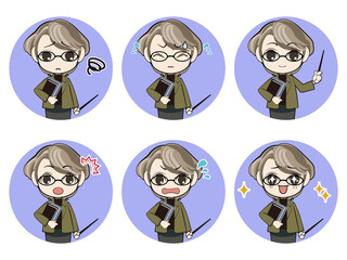 Illustrations of teachers in various poses