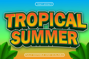 Tropical Summer Editable Text Effect 3 Dimension Emboss Modern Style