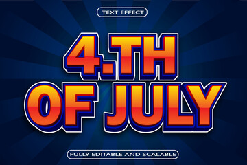 4 Th Of July Editable Text Effect 3 Dimension Emboss Modern Style
