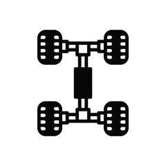 Black solid icon for chassis