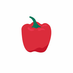 Red pepper. Red pepper flat design vector illustration isolated on white background.