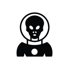 Black solid icon for alien