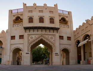 Al-Qaysaria market  in Saudi Arabia , alhasa - traditional building - obrazy, fototapety, plakaty