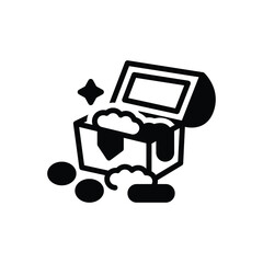 Black solid icon for treasure