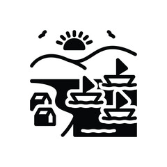 Black solid icon for wonderful