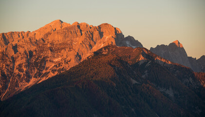 Autumn under the mountains of Julian Alps
