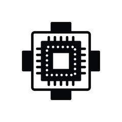 Black solid icon for processors