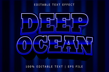 Deep Ocean Editable Text Effect 3 Dimension Emboss Modern Style