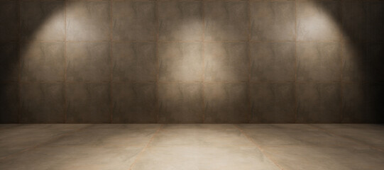 concrete wall and floor, wall with floor, empty stage with spotlights for exhibit, empty stage with spotlights, empty room with wall