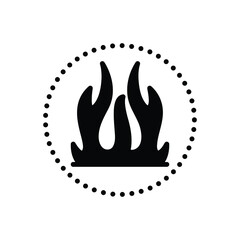 Black solid icon for flame