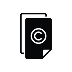 Black solid icon for copyright