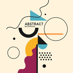 Composition with geometric shapes. Abstract background for design. Trendy stylish graphics