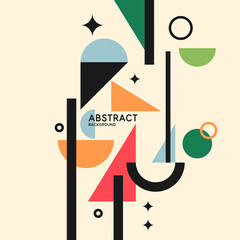 Composition with geometric shapes. Abstract background for design. Trendy stylish graphics