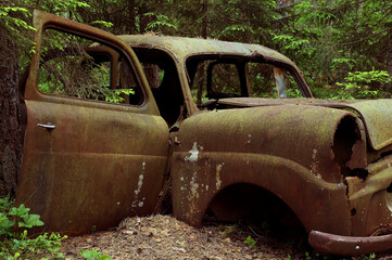 Rusty car wreck