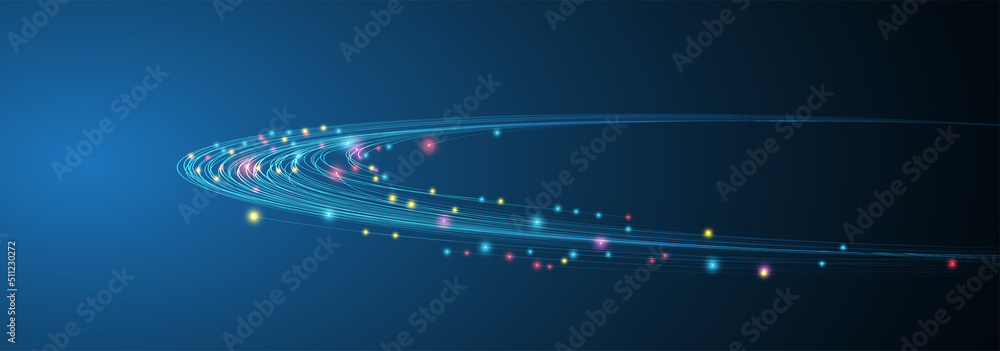 Wall mural big data network concept, internet connection, sound wave and wireless signal use business finance a