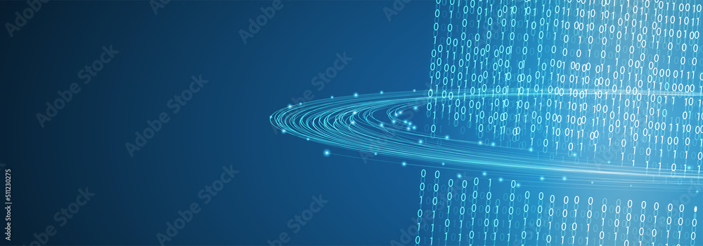 Poster big data network concept, internet connection, sound wave and wireless signal use business finance a