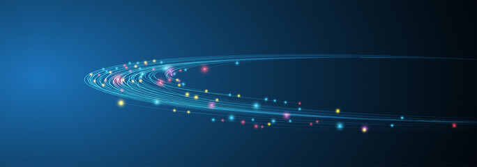 Big data network concept, internet connection, sound wave and wireless signal use business finance as abstract background image.