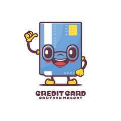 credit card cartoon mascot with thumbs up