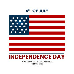 4th of July Independence Day, United State of America Greeting Card Design 
