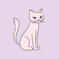 Cute sitting cat vector illustration