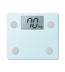 Digital weight scale 70kg vector illustration
