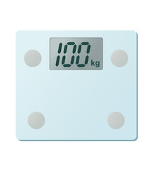 Digital weight scale 100kg vector illustration
