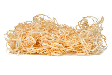 Wooden sawdust shavings natural texture background