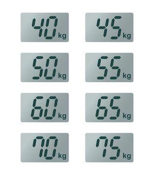 Digital weight scale kilogram vector illustration