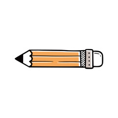 Pencil element. Doodle sketch scribble style. Hand drawn pencil vector illustration for school icon.