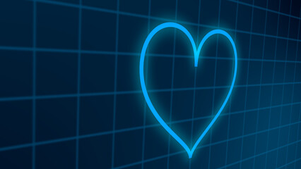 Simple heart-shaped formation trail in high resolution. Heart shape digital background