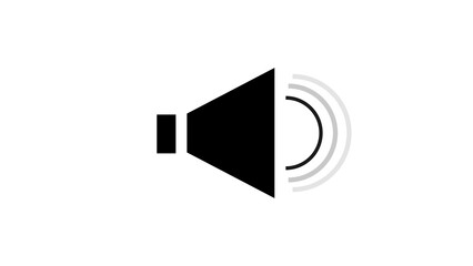 Black and white color speaker volume animation